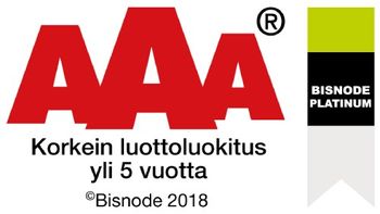 AAA korkein luottoluokitus Bisnode 2018